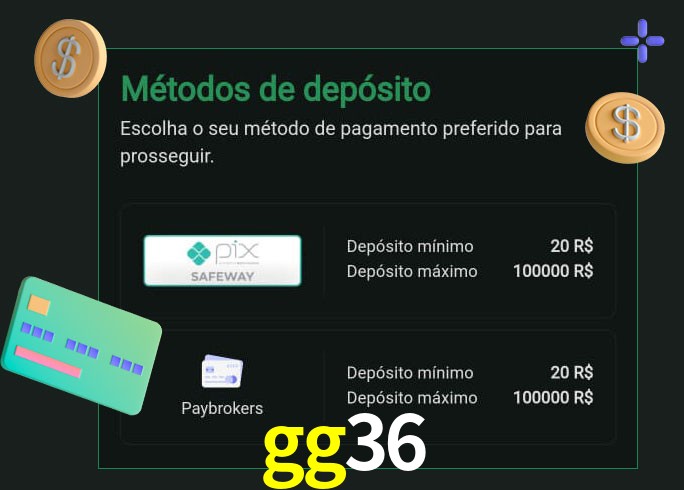 O cassino gg36 oferece uma grande variedade de métodos de pagamento